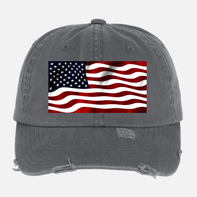 US flag Flexfit Vintage Destroyed Cap