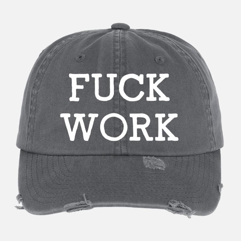 Fuck Work Flexfit Vintage Destroyed Cap