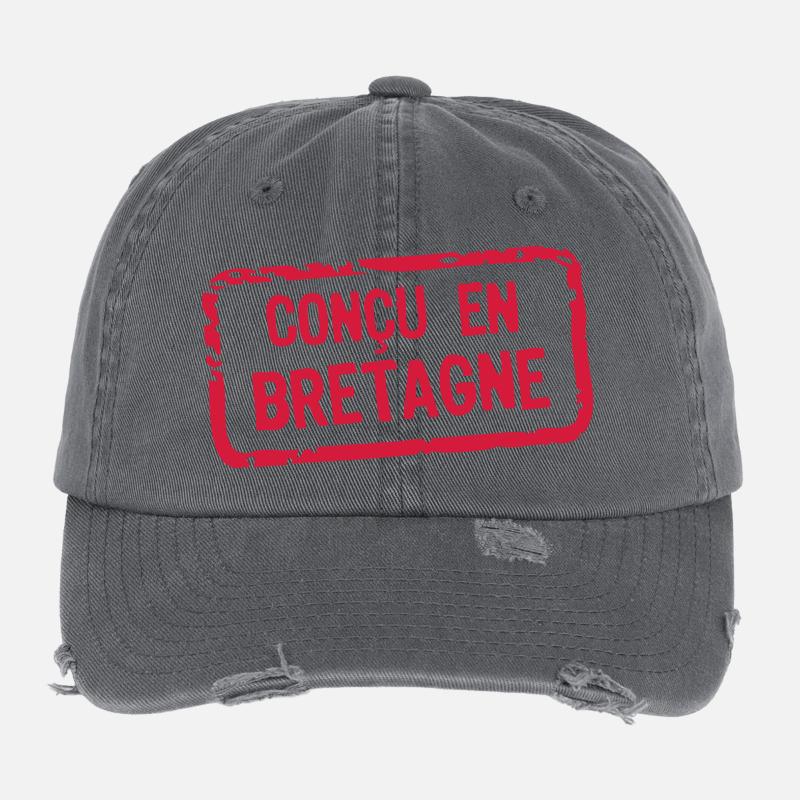 concu etiquette bretagne Casquette vintage effet usé Flexfit