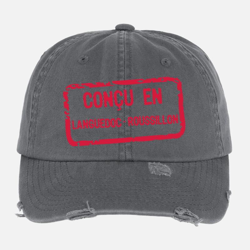 concu etiquette languedoc roussillon Casquette vintage effet usé Flexfit