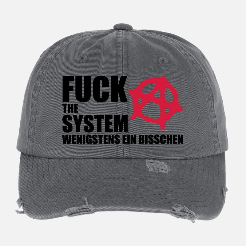 fuck_the_system_2 Flexfit Vintage Destroyed Cap