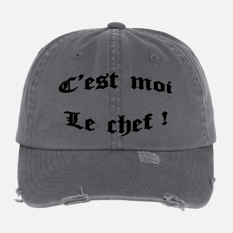 c'est moi le chef ! Flexfit Vintage Destroyed Cap