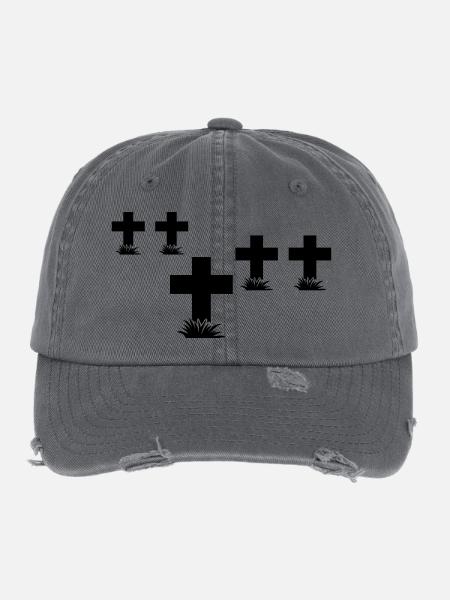 rip_1_f1 - Flexfit Vintage Destroyed Cap - Dunkelgrau - Vorne