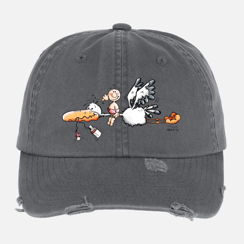 Storch bringt Baby Flexfit Vintage Destroyed Cap
