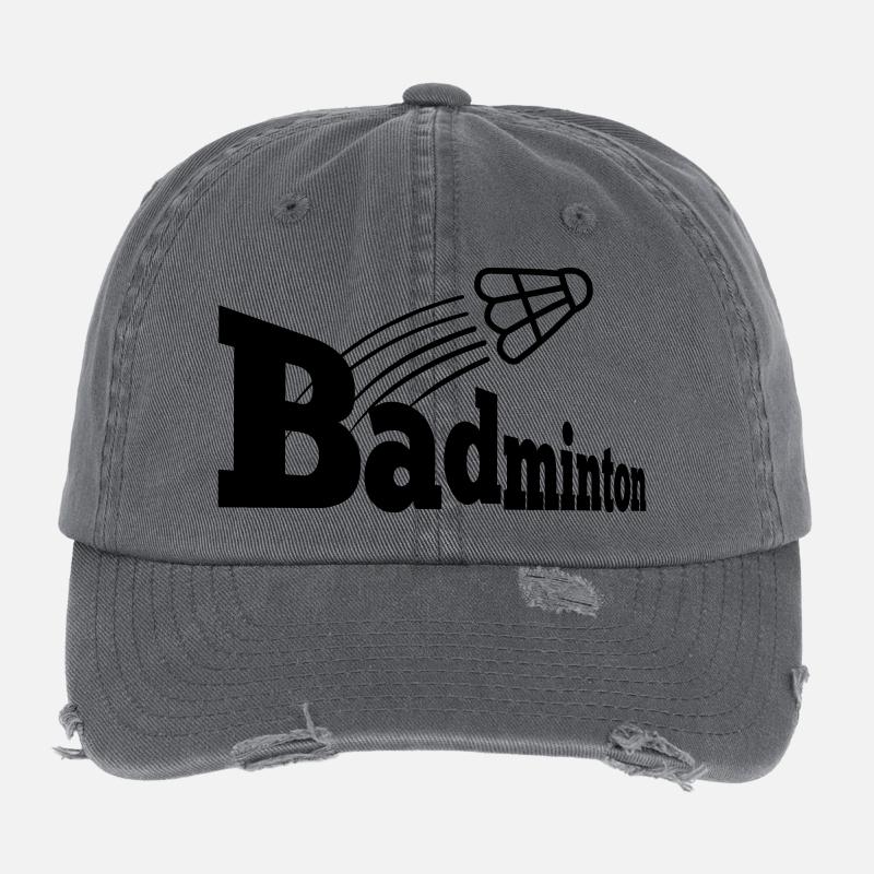 Bagminton-Perspektive mit Shuttle Flexfit Vintage Destroyed Cap