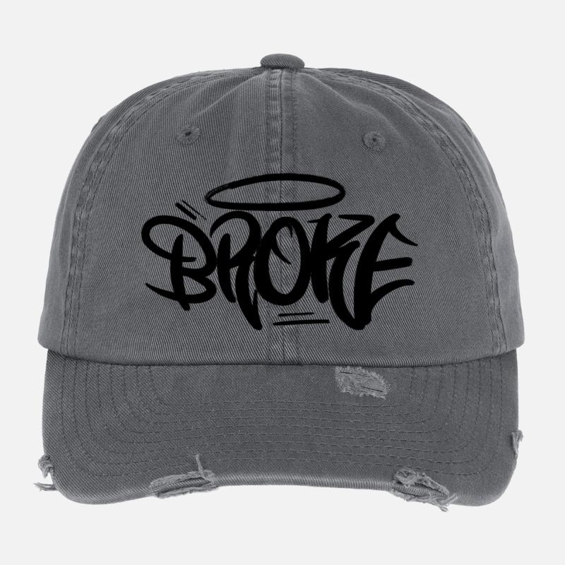 Broke Graffiti Design Style Flexfit Vintage Destroyed Cap