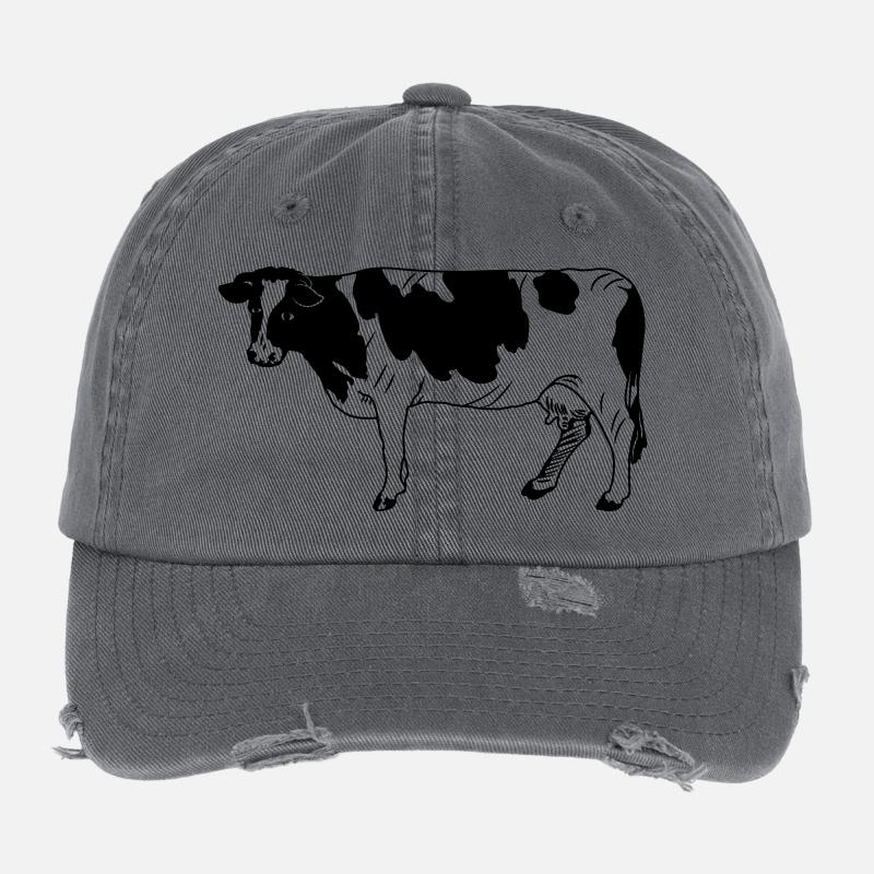 Kuh schwarzpelzig, Milchrasse Flexfit Vintage Destroyed Cap