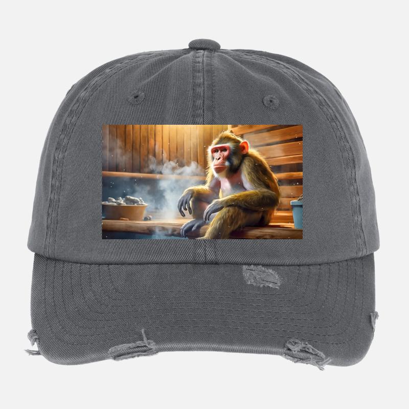 Jeu de mots : expression ambiguë – Affenhitze (chaleur) Casquette vintage effet usé Flexfit