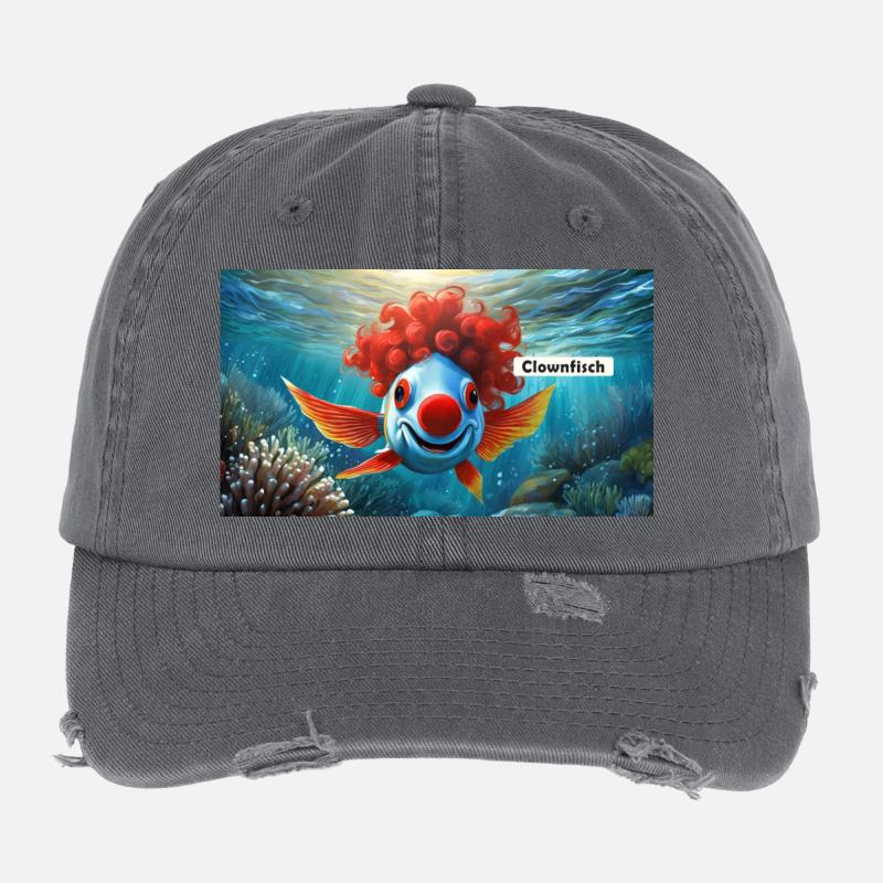 Jeu de mots : expression allemande ambiguë - Clownfisch Casquette vintage effet usé Flexfit