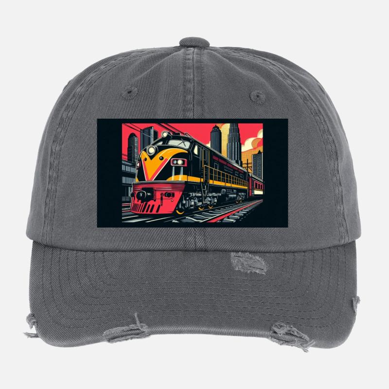 Train 1 4 Flexfit Vintage Destroyed Cap