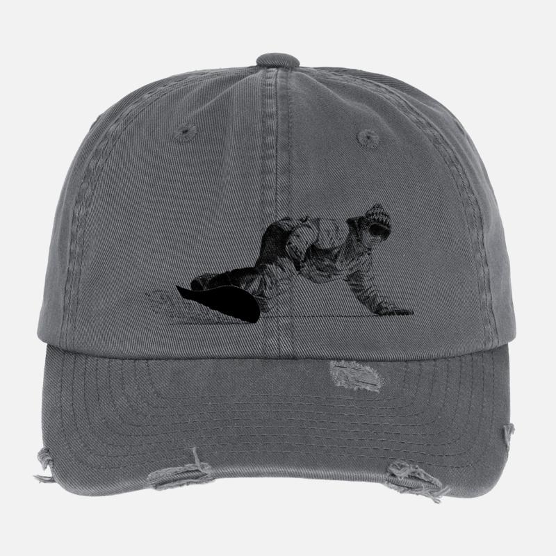 Freerider Snowboarder Casquette vintage effet usé Flexfit