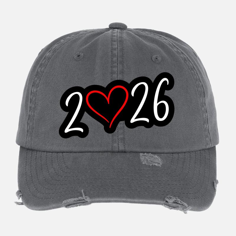 Cœur 2026 Casquette vintage effet usé Flexfit