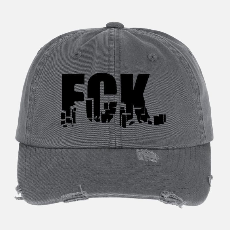FCK. Flexfit Vintage Destroyed Cap