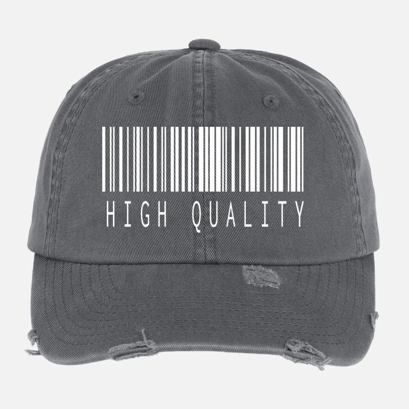 HAUTE QUALITÉ BLANC BARCODE Casquette vintage effet usé Flexfit