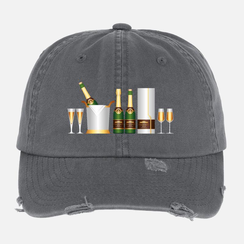 Set Sekt Flexfit Vintage Destroyed Cap