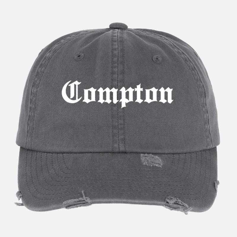 COMPTON white Flexfit Vintage Destroyed Cap