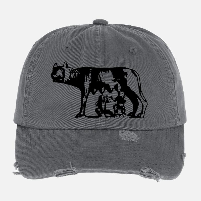 Capitoline Wolf Casquette vintage effet usé Flexfit