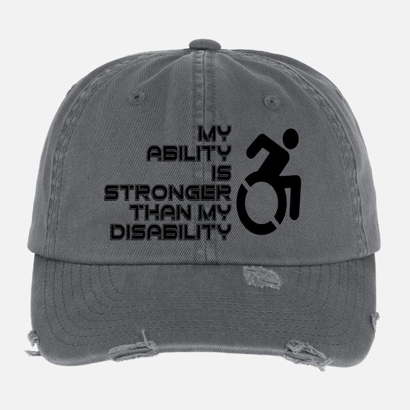 Ma volonté est plus forte que mon fauteuil roulant / handicap* Casquette vintage effet usé Flexfit