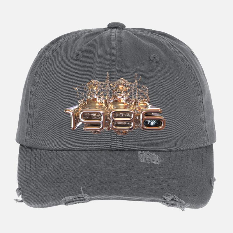 1986 Metall flüssig Flexfit Vintage Destroyed Cap
