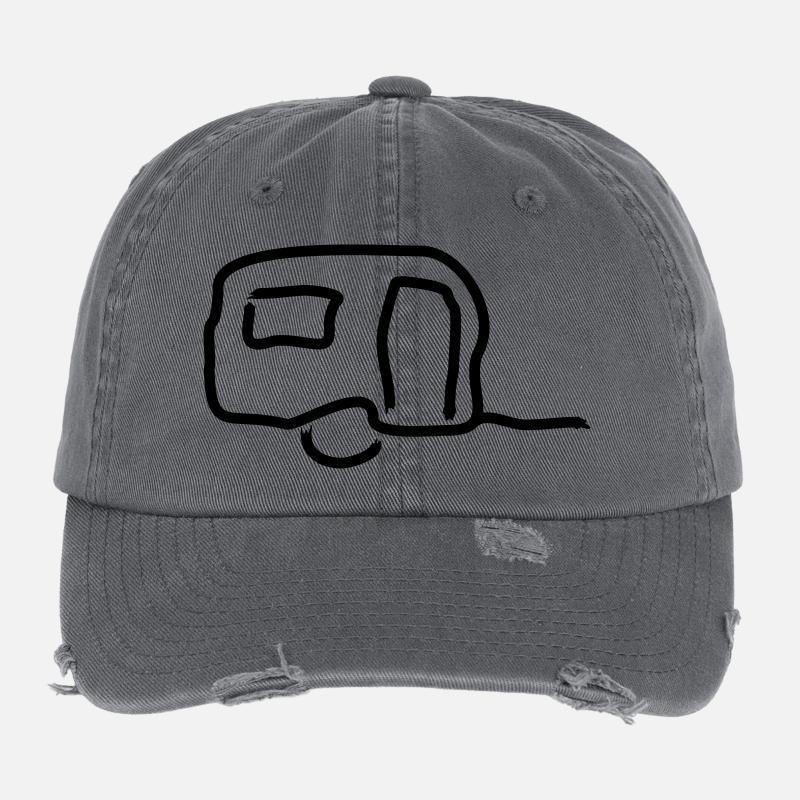 wohnwagen Umriss 2 Flexfit Vintage Destroyed Cap