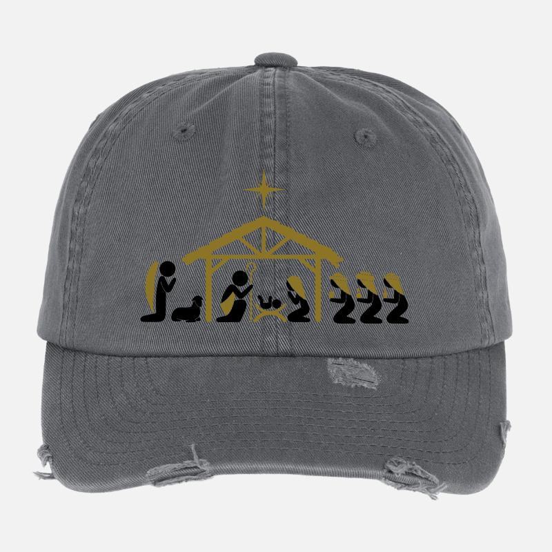 Nativité la veille de Noël Casquette vintage effet usé Flexfit