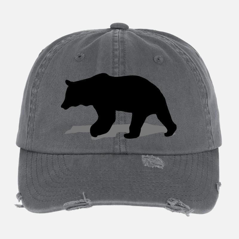 bear - brown bear - hunting - hunter Flexfit Vintage Destroyed Cap