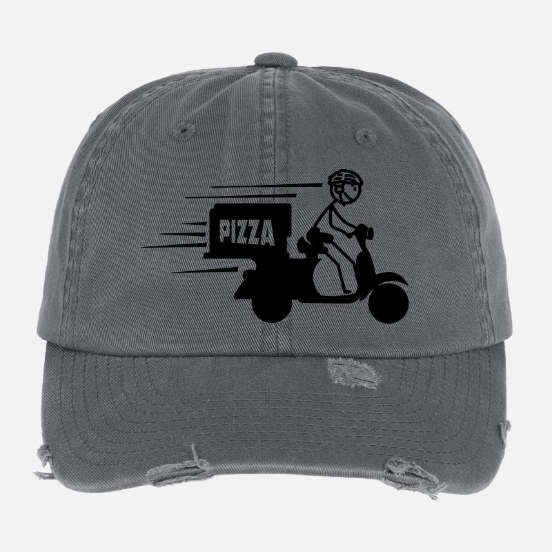 Rollerpaket oder Pizzatext PIZZA Flexfit Vintage Destroyed Cap
