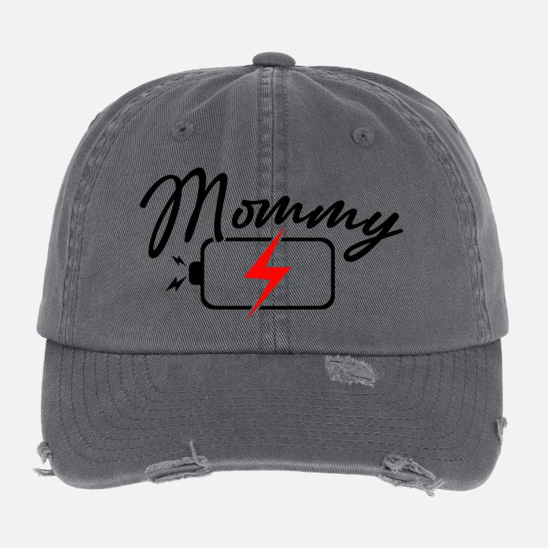 Crimson Lightning Emblem Flexfit Vintage Destroyed Cap