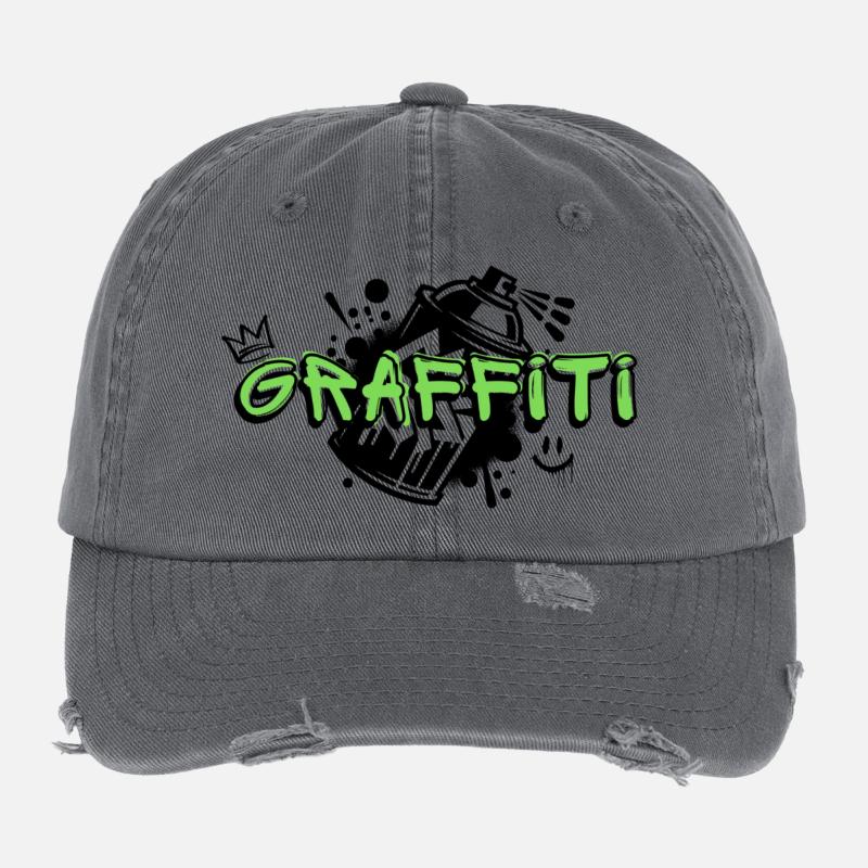 Graffiti Casquette vintage effet usé Flexfit
