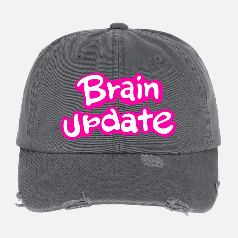 Brain Update Comic-Schrift pink. Flexfit Vintage Destroyed Cap