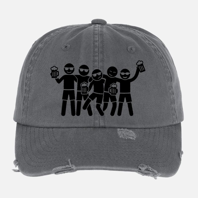 Groupe de vacances de fête Casquette vintage effet usé Flexfit