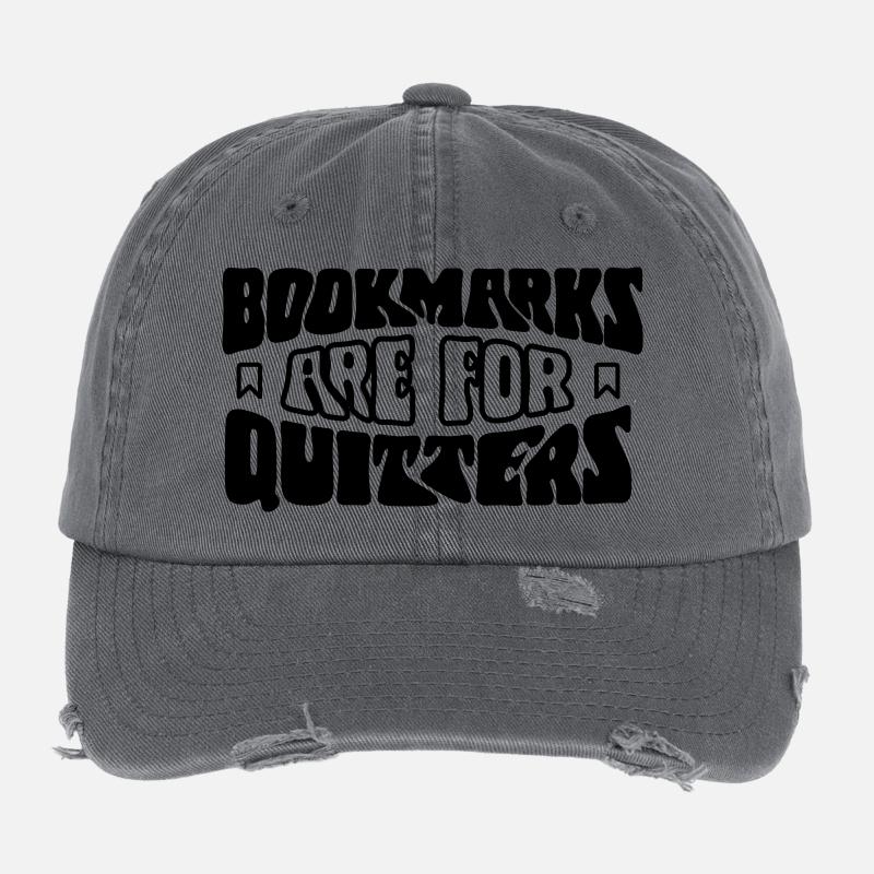 Bookmarks Are for Quitters Flexfit Vintage Destroyed Cap