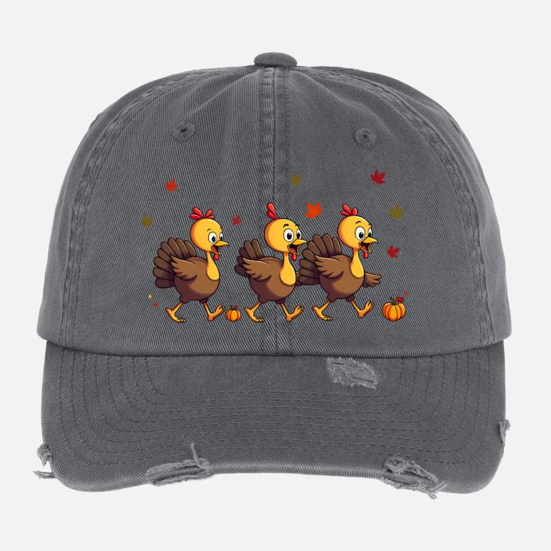 Bébé dinde de Thanksgiving Casquette vintage effet usé Flexfit