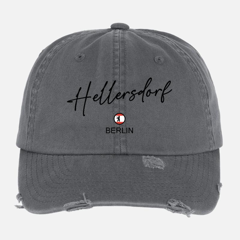 Hellersdorf - Berlin Flagge - Berliner Bär Flexfit Vintage Destroyed Cap
