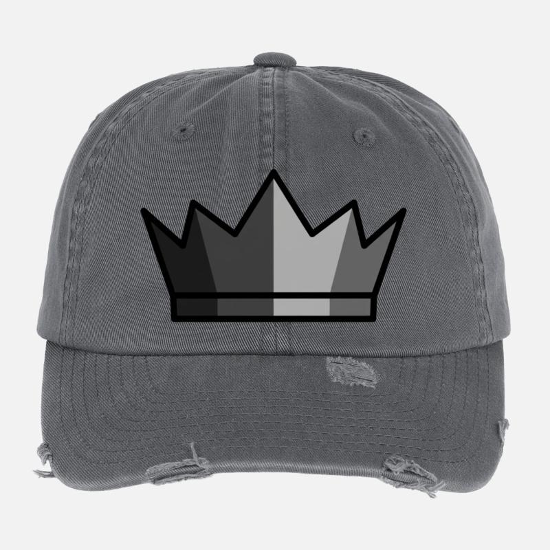 Schwarze Krone King Gaming Logo Flexfit Vintage Destroyed Cap