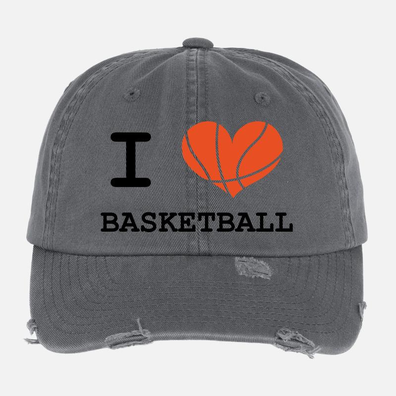 J'aime le basketball Casquette vintage effet usé Flexfit