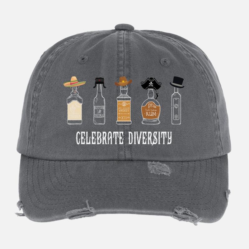 Celebrate Diversity Drinking Humor – Party Design Flexfit Vintage Destroyed Cap