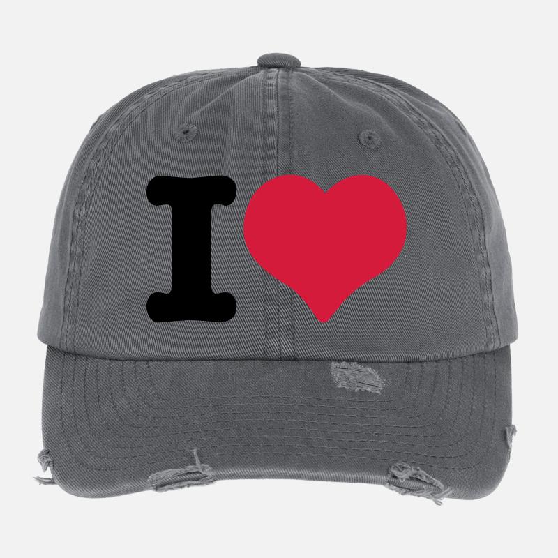 J'aime - Coeur Casquette vintage effet usé Flexfit