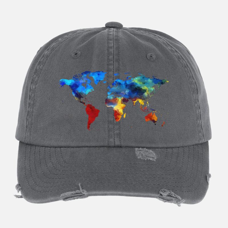 colorful earth Flexfit Vintage Destroyed Cap