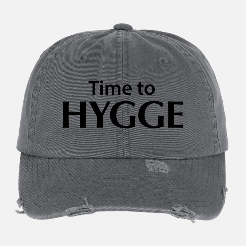 Time to Hygge! Feeling happy feelings satisfaction Flexfit Vintage Destroyed Cap