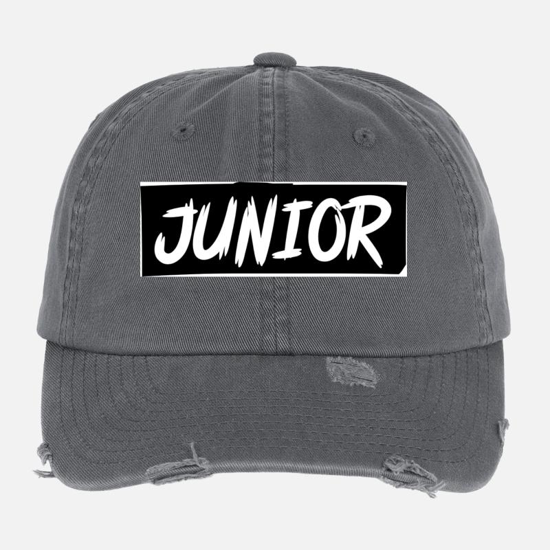 BLACK-WHITE JUNIOR Flexfit Vintage Destroyed Cap
