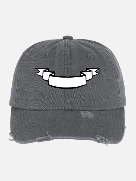 Banner curved - Flexfit Vintage Destroyed Cap - dark grey - Front