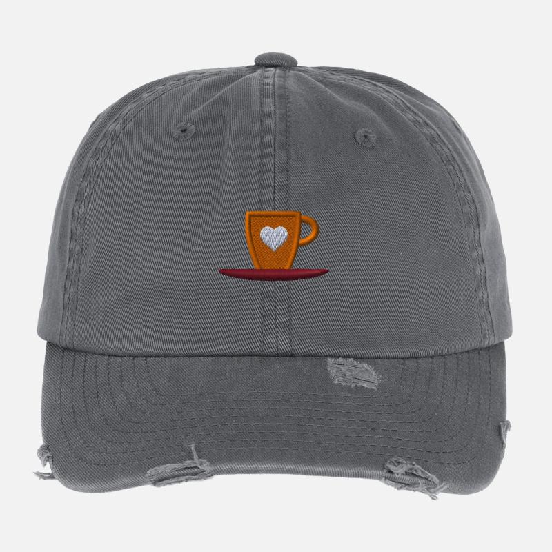 Tasse à café brodée Casquette vintage effet usé Flexfit