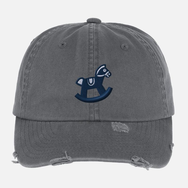 Cheval à bascule brodé Casquette vintage effet usé Flexfit
