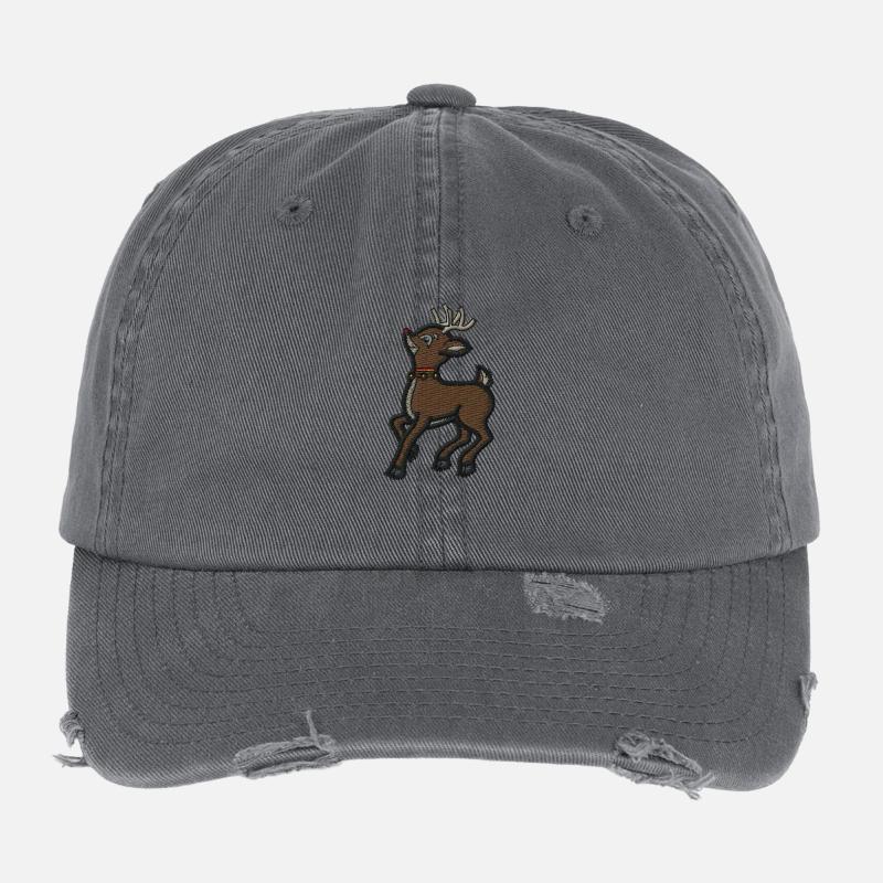 Festive reindeer Flexfit Vintage Destroyed Cap