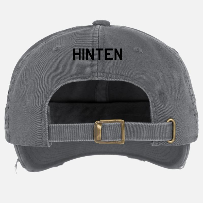 VORNE HINTEN - Flexfit Vintage Destroyed Cap - Dunkelgrau