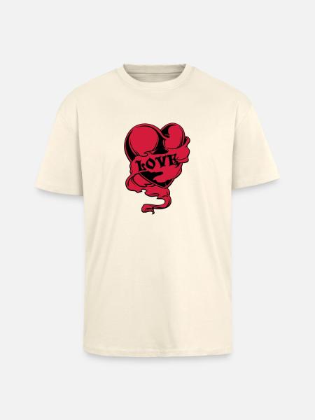 Herz - Oversized Heavyweight Unisex T-Shirt - Creme