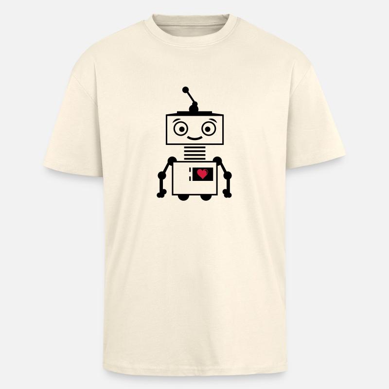 roboter_herz_2 - Unisex Oversized Heavyweight T-shirt - creme