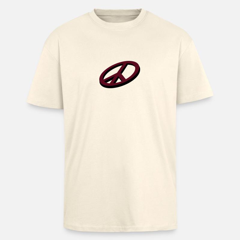Frieden / peace (3D, 2c) - Oversized Heavyweight Unisex T-Shirt - Creme