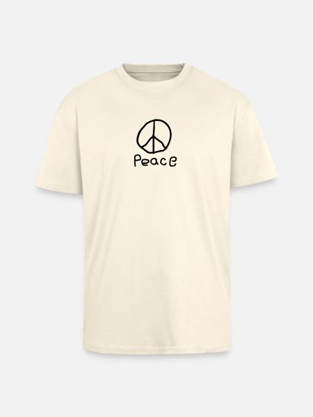 Peace - Oversized Heavyweight Unisex T-Shirt - Creme
